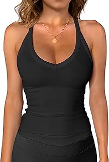 iGENJUN Workout Tops for Women Racerback Basic Tank Top Summer 2025 V Neck Slim Fit Ribbed Sleeveless
