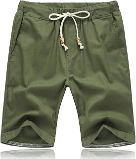 STICKON Men's Shorts Casual Classic Fit Drawstring Summer Beach Shorts with Elastic Waist and Pockets