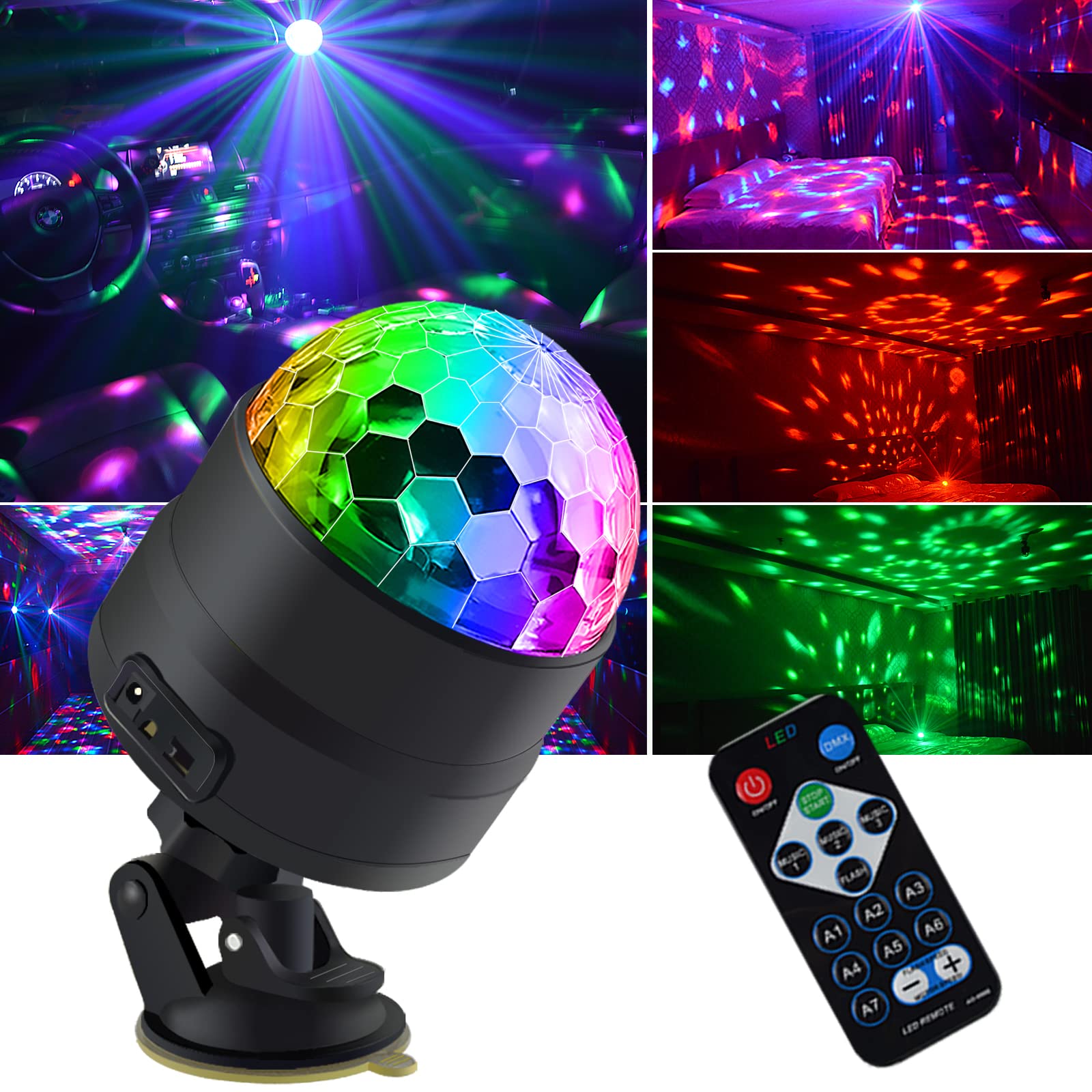 Disco Ball Light, Party Lights Disco Lights, led Mini Colour Stage Light Sound A