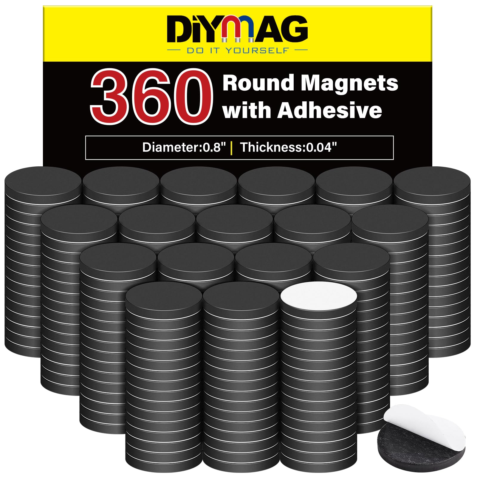 DIYMAG Magnets with Adhesive Backing, 360P Flexible Fridge Magnetic Dots | 0.8’’