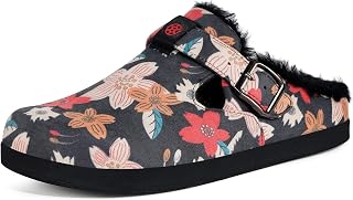 Slippers for Women Men Lined Clogs Winter Warm Mules Fur Garden Shoes
