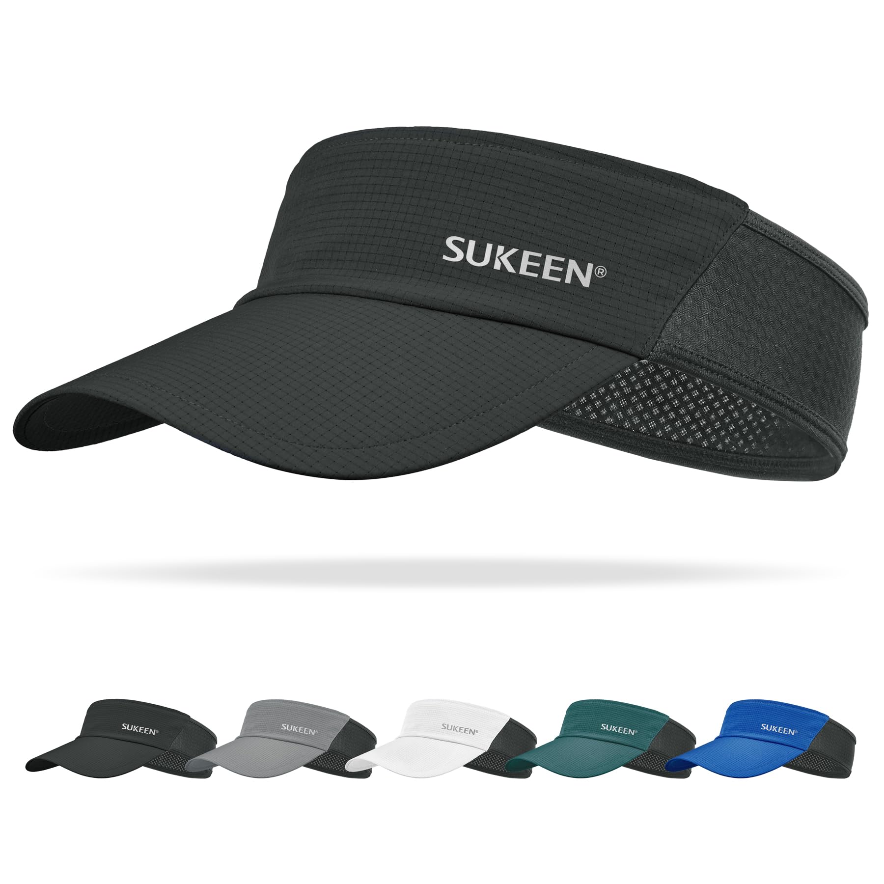 Sukeen Sun Visor Hat for Men Large Head Lightweight Cooling Stretchy Visor Hat f