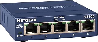 NETGEAR 5-Port Gigabit Ethernet Unmanaged Network Switch (GS105NA) | Desktop or Wall Mount