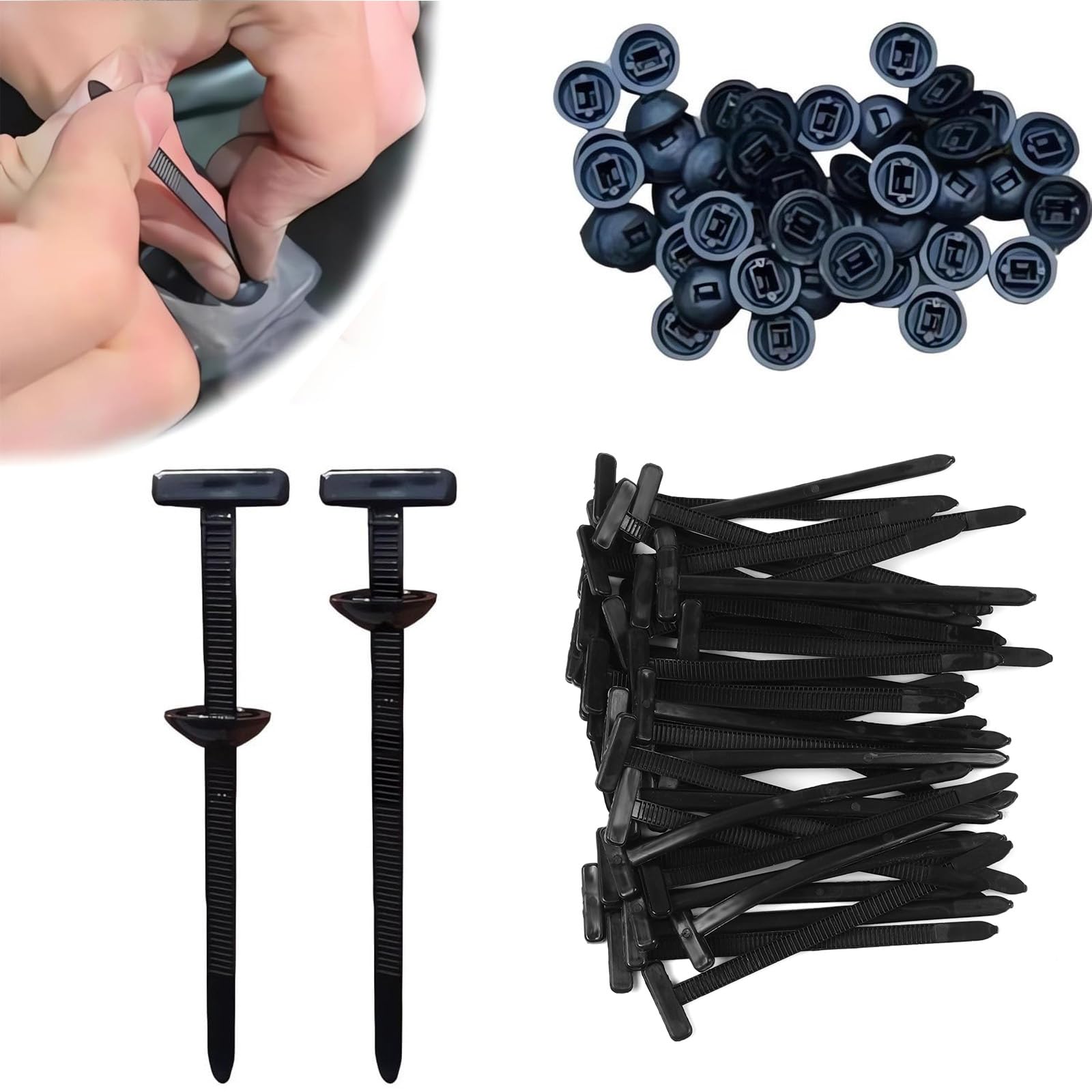 50 Pcs Nylon Universal Cable Tie Buckles - Heavy Duty Self Locking Zip Ties for 