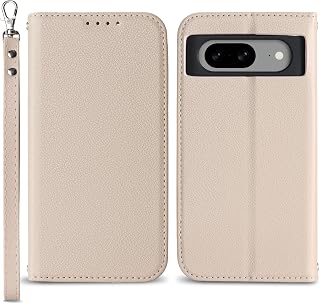 【Hamany】 対応 グーグルピクセル8a ケース 手帳型 pixel 8a ケース カード収納 スマホ ストラップ -アプリコットベージュ