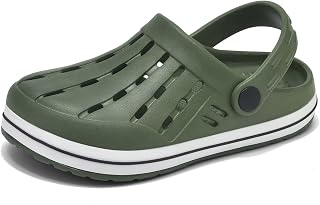 Kids Clogs Boys Girls Garden Clogs Lightweight EVA Water Shoes with Adjustable Heel Strap Breathable Quick-Dry Pool Beach Shoes Non-Slip Slip-On Sandals