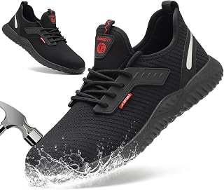 Ulogu Waterproof Steel Toe Shoes for Men Women Non Slip Safety Work Roofing