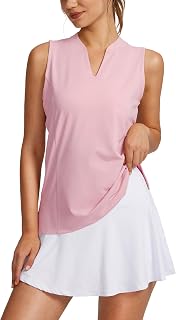 Obla Women's Sleeveless Golf Shirt V-Neck Lightweight Quick Dry Tennis Tank Tops Polo Shirts for Women
