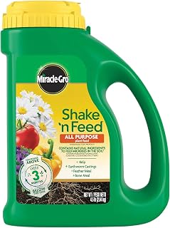 Miracle-Gro Shake 'N Feed All Purpose Plant Food, 4.5 lb. | Outdoor and Indoor Plant Food for In-Ground and Containers, Feeds for up to 3 Months