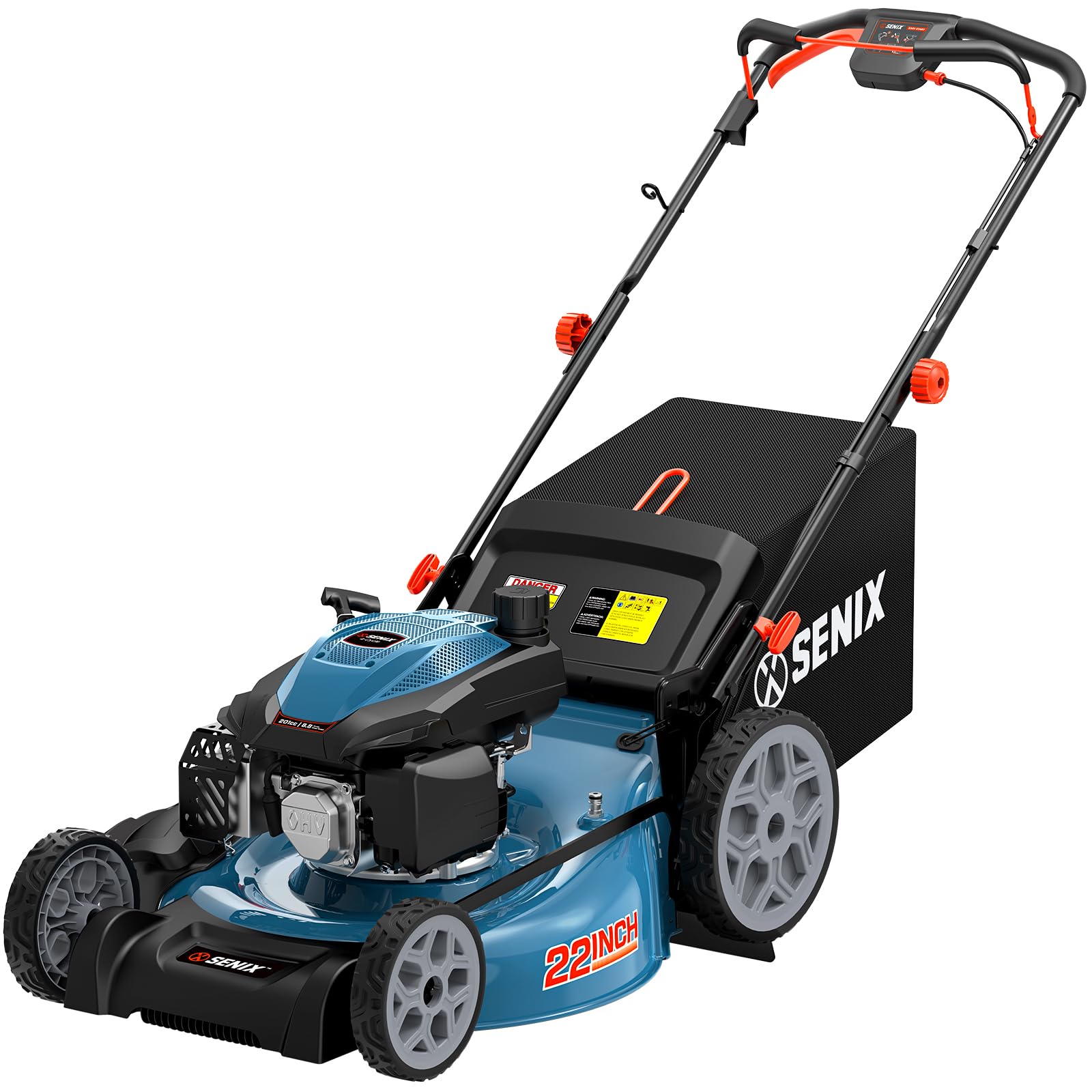 SENIX 201cc 22" 3-in-1 Variable Speed Self Propelled Gas Lawn Mower | Self Prope