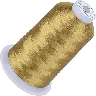 Simthread Embroidery Machine Thread 5000M 40WT Polyester, Brass 328 | 5000M 40WT polyester thread feeds smoothly for home or commercial embroidery projects.