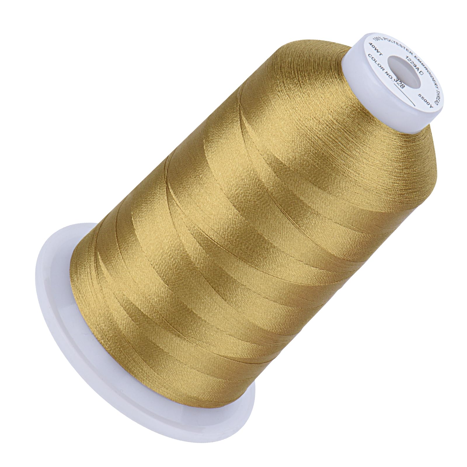 Simthread Embroidery Machine Thread 5000M 40WT Polyester, Brass 328 | 5000M 40WT
