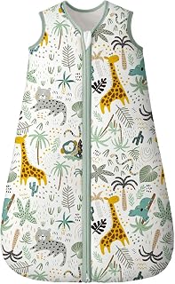 Yoofoss Baby Sleeping Bag 2.5 Tog 0-6 Months Giraffe | Baby Winter Sleeping Bag 100% Organic Cotton Sleep Sack for Newborn Infant Toddler Quilted Warm Soft