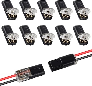10pcs Low Voltage Wire Connector 2 Pin 2 Way Quick Plug In Connector for LED Strip Lights