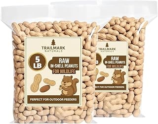 TRAILMARK NATURALS - 2 Pack of 5 Lb Bags (10 Pounds Total) - Raw Peanuts for Squirrels, Raw in Shell Peanuts for Birds and Wildlife- Squirrel Food, Wild Bird Seed - Grown in The USA