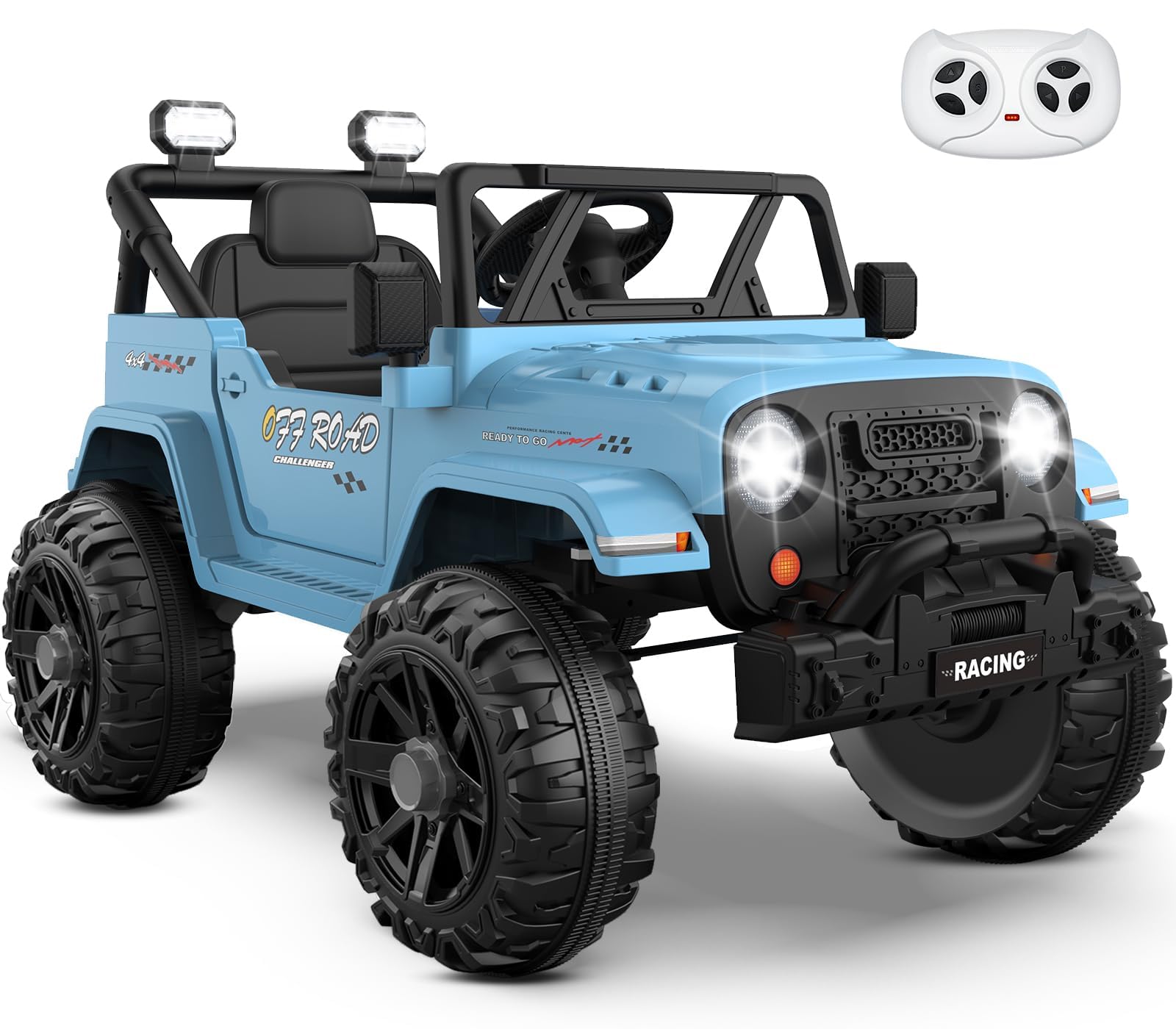ARBELI 12V Electric Ride On Car, Toddler First Car, Blue | Realistic truck styli