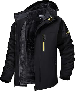 TACVASEN Men's Waterproof Fleece Liner Winter Coats Parka Mountain Windproof Warm Snow Ski Jacket with Multi-Pockets