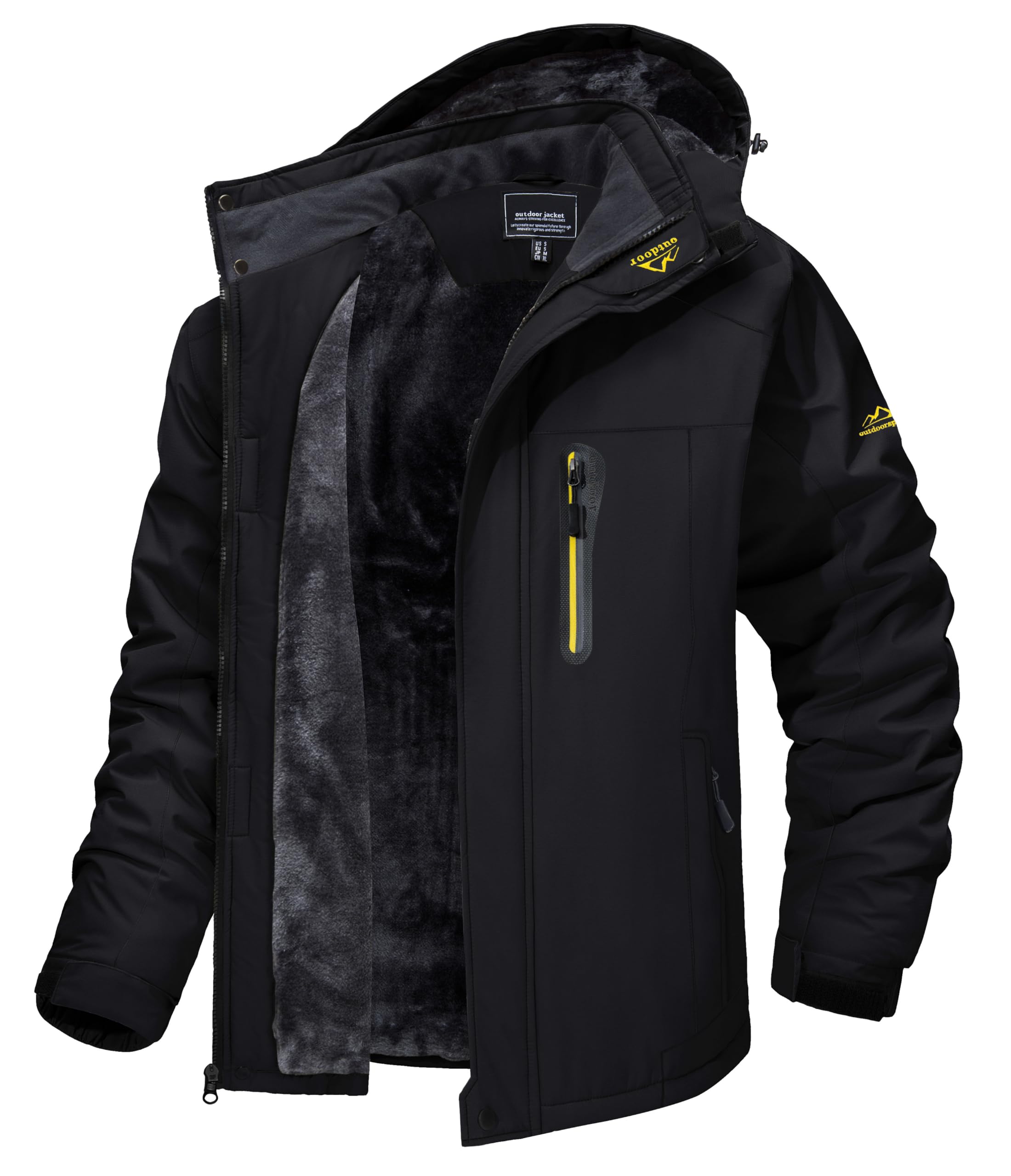 TACVASEN Men's Waterproof Fleece Liner Winter Coats Parka Mountain Windproof War