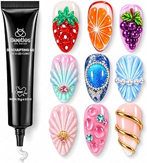Beetles 3D Sculpting Gel for Nail Art, 15 ml Clear No Wipe UV Gel