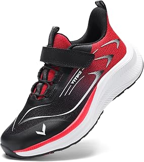 JMFCHI Boys Running Shoes Breathable Mesh Slip-On Athletic Tennis Sneakers