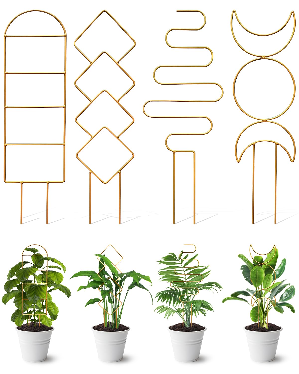 4 Pack Indoor Climbing Plant Trellis, Small Trellis for Potted Plants Outdoor, M