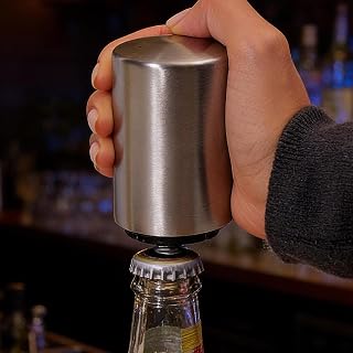 Magnetic Beer Bottle Opener, Automatic Close, High Quality Stainless Steel Soda Beer Bottle Opener Practical Bar Accessory (8 x 5.4 x 5.4 cm)