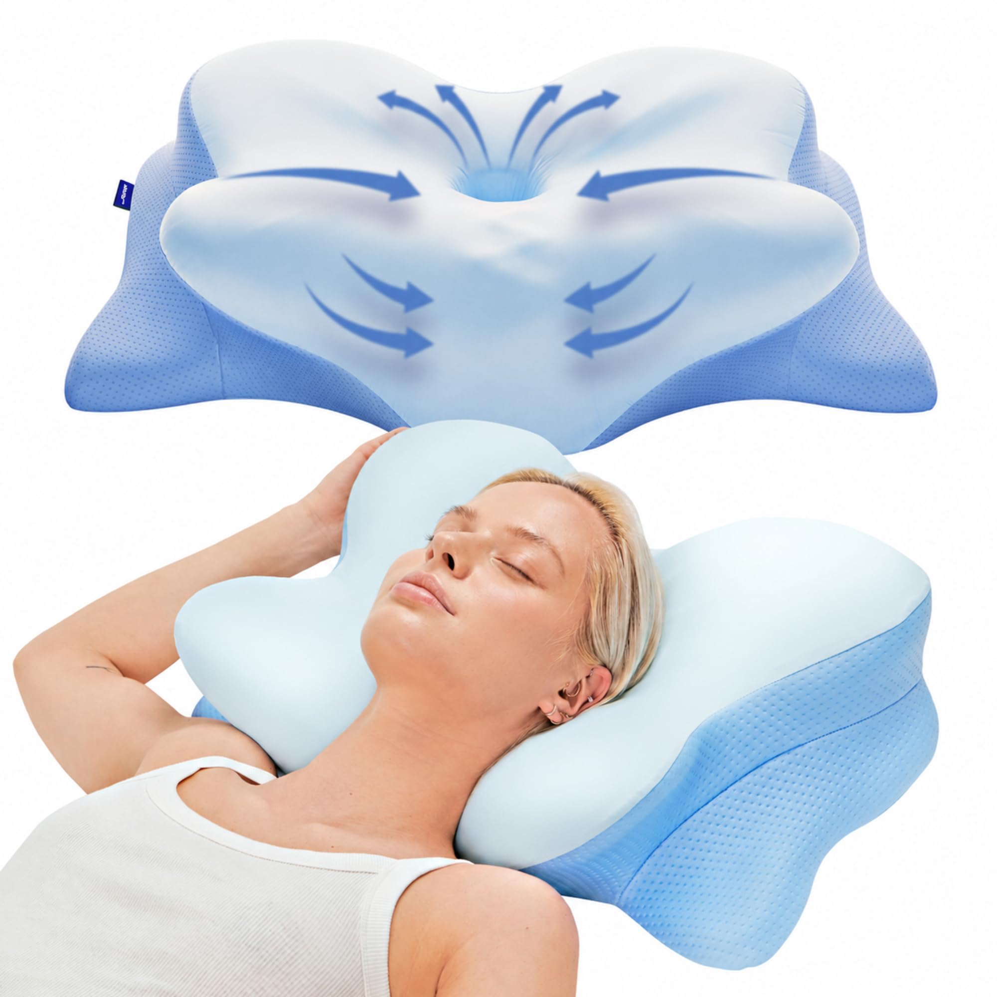 Derila Ergo Memory Foam Neck Pillow Butterfly Refreshing | Suitable for sleepers