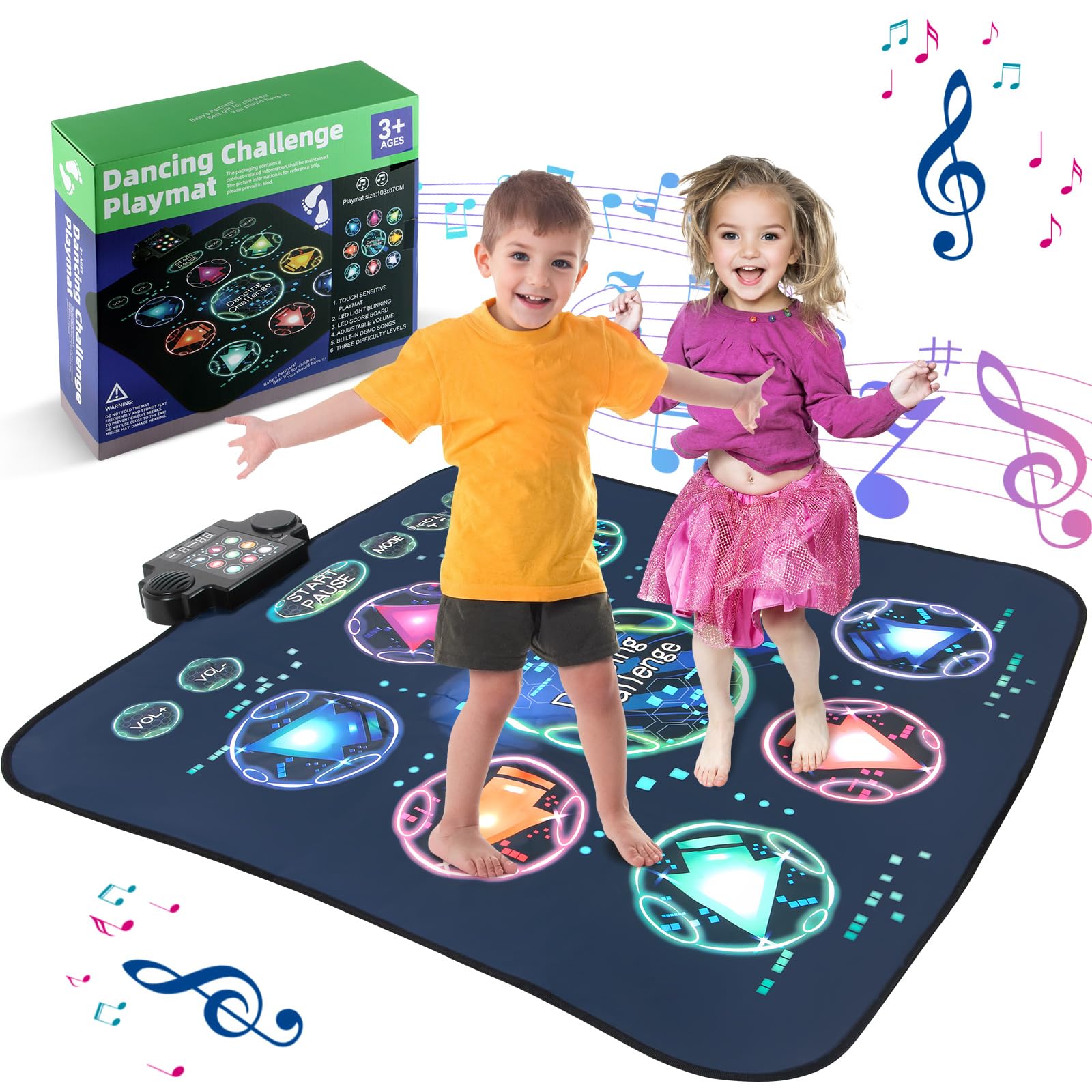 Dance Mat, Electronic Dance Mixer Rhythm Step PlayMat,Dance pad Game Toy for Gir