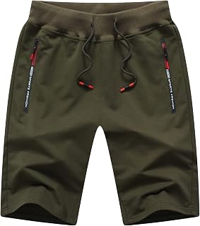 Tansozer Mens Gym Shorts Summer Running Shorts with Zip Pockets