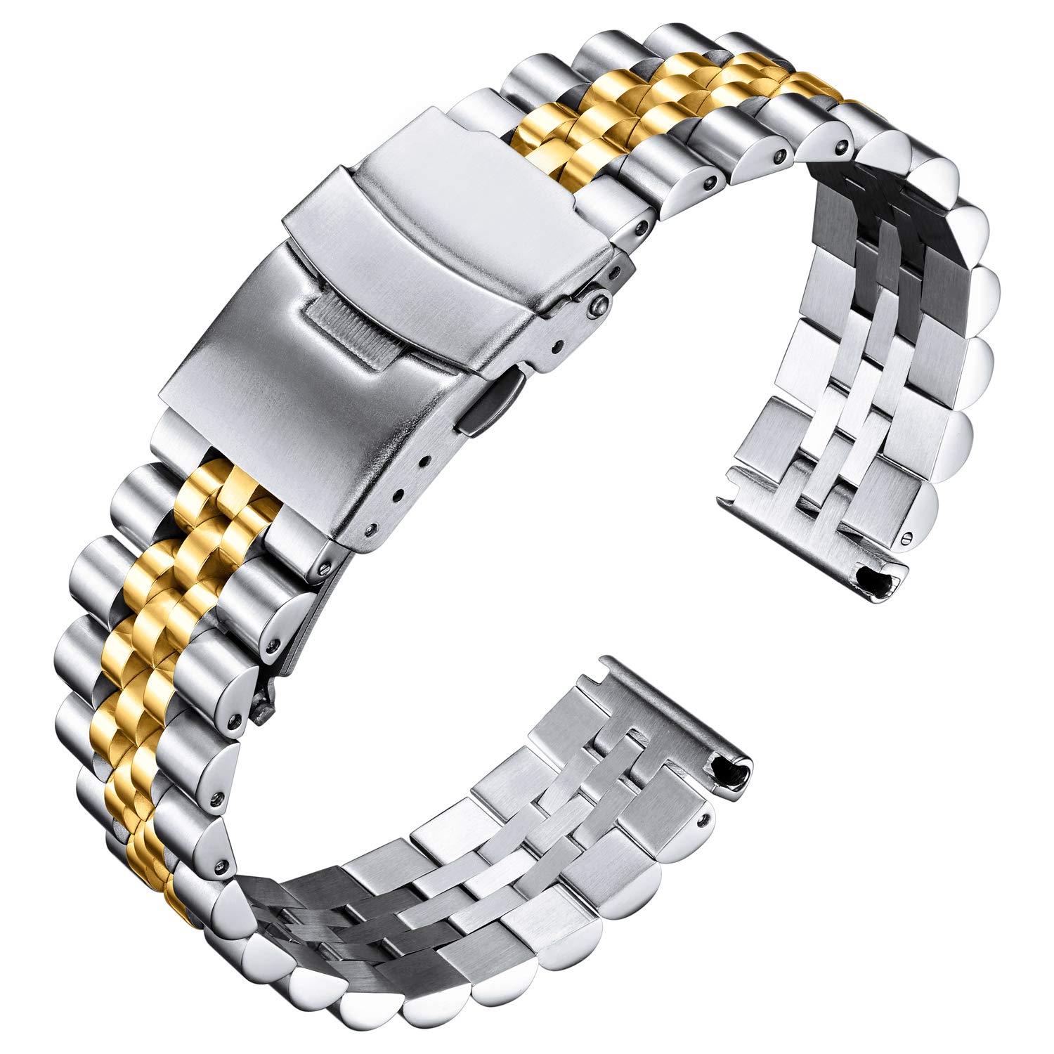 BINLUN Stainless Steel Watch Strap Replacement Metal Watch Bracelet 18mm 20mm 22
