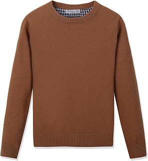 CUNYI Maglione lavorato a maglia in cotone girocollo a maniche lunghe da ragazzo