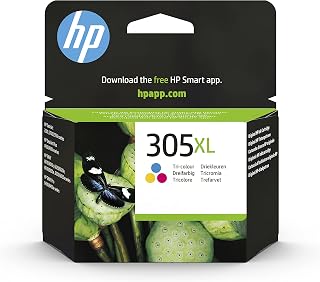 HP 305XL Tri-colour Original Ink Cartridge, High Yield | Compatible with HP DeskJet Series 2700, 4100, HP Envy Series 6020, 6030, 6420, 6430, yield 200 pages (3YM63AE)