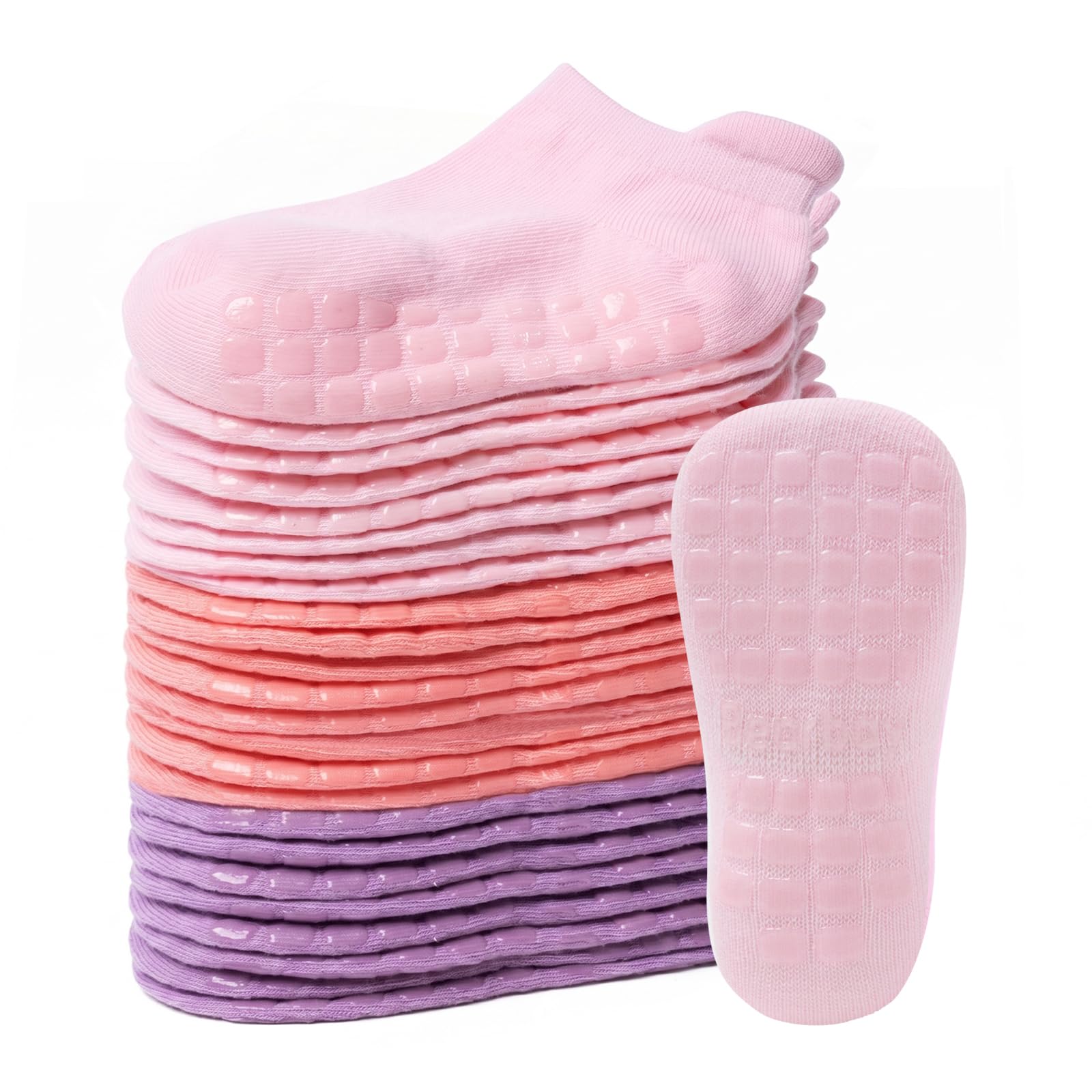 Non-slip Toddler Cotton Crew Ankle Grip Socks for Baby Walking
