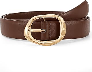 Women Leather Belt for Jeans Pants Ladies Casual Waist Belt Fashion Faux Leather Women Belt 1.18“ Width