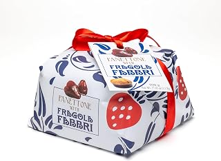 Fabbri Panettone with Strawberries, Made in Italy, 1.1 Pound