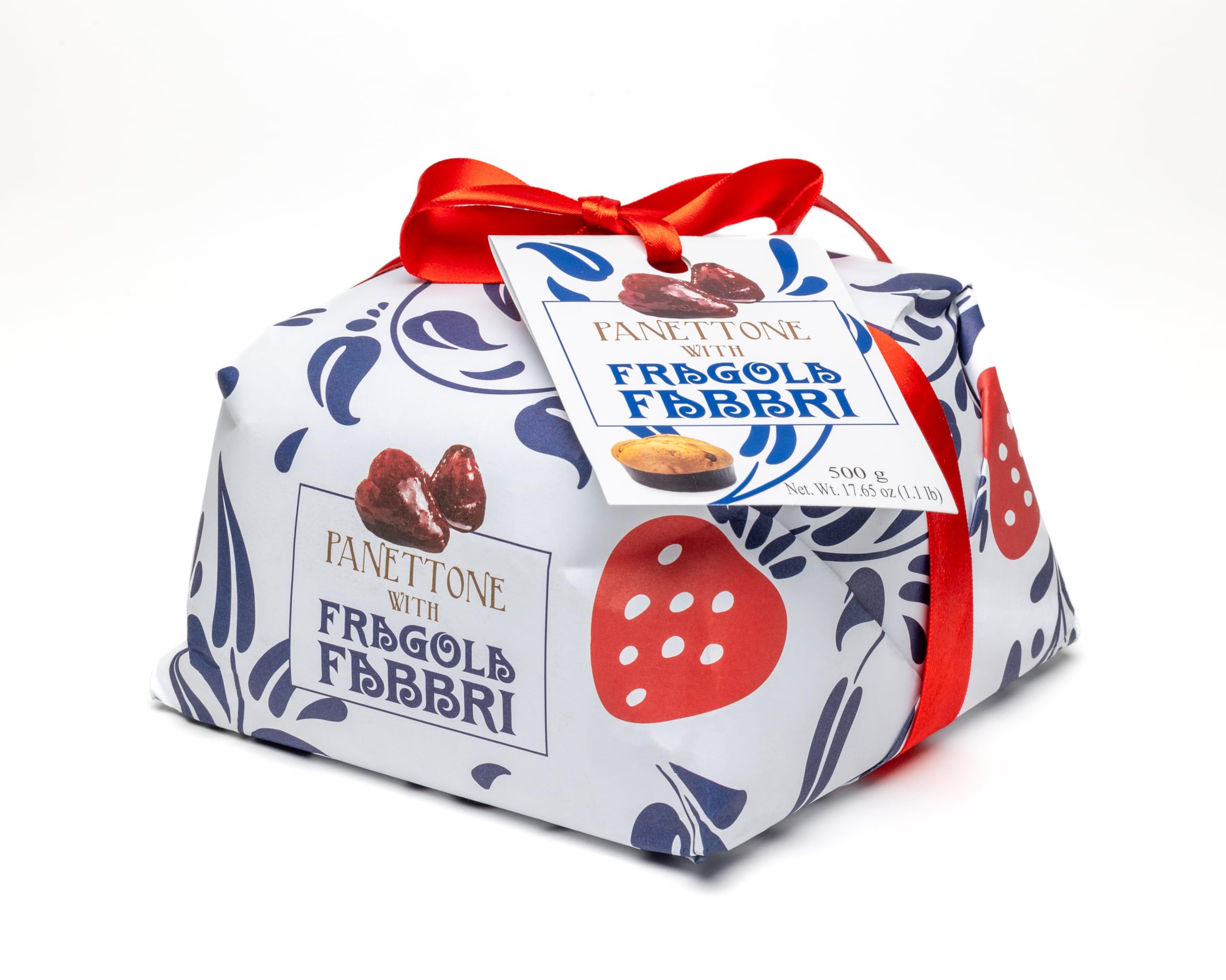 Fabbri Panettone with Strawberries, Made in Italy, 1.1 Pound