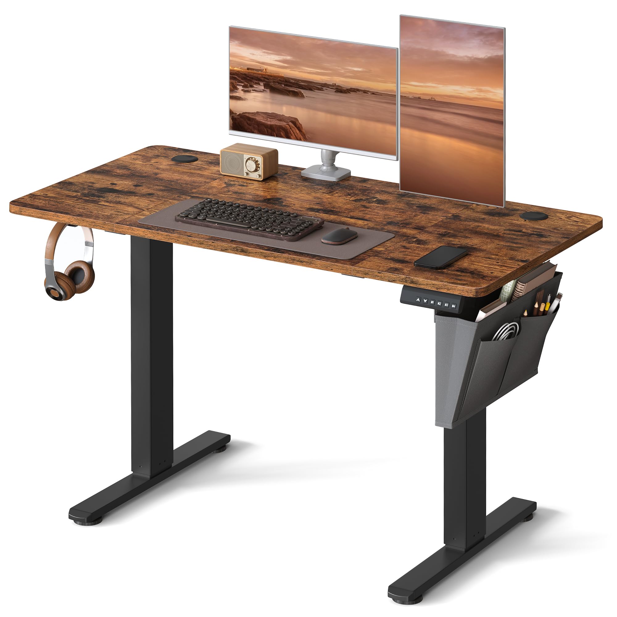 VASAGLE Electric Standing Desk, Height Adjustable, 120 x 60 cm, 4 Presets | Cont