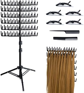 Eastdone Braiding Hair Rack Standing Extension Holder Hanger, 144 Pegs Divider for Separator Stand Display (Black)