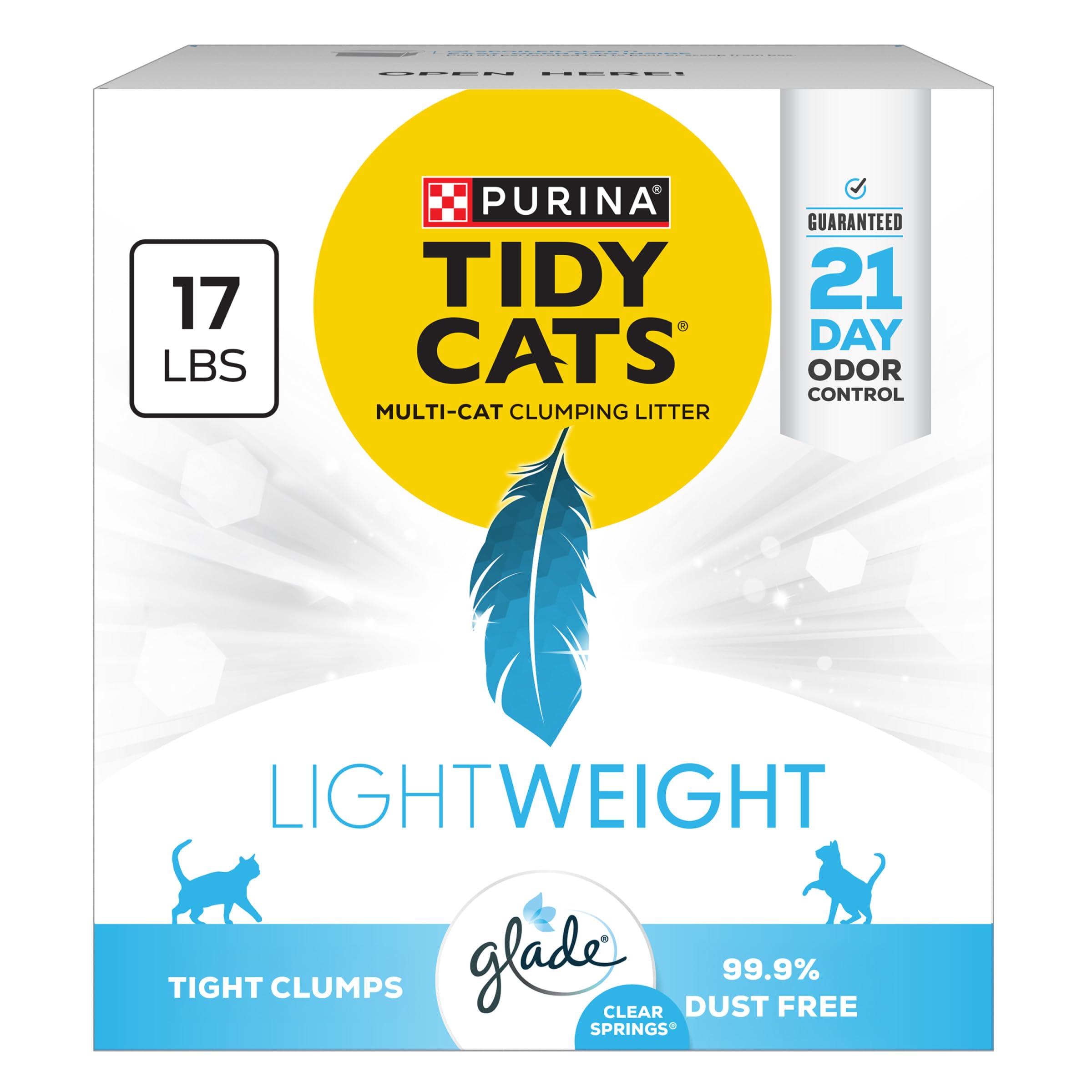Purina Tidy Cats LightWeight Glade Clear Springs Litter, 17 lb | Glade Scented, 