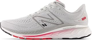 New Balance Men's Fresh Foam 860 V13 Running Shoe, Light Aluminum/True Red, 9.5 Medium