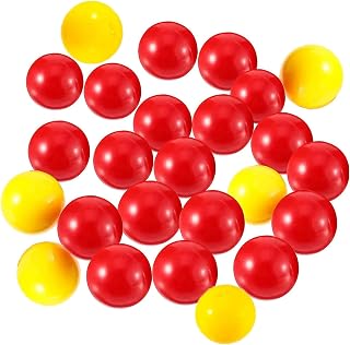 WTTUOAM 63 Pieces Game Replacement Marbles, 3 Set Game Replacement Balls Compatible with Hungry Hungry Hippos, 57 Red Balls and 6 Yellow Balls