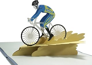 CUTPOPUP Cycliste Carte Anniversaire, Carte Anniversaire Homme, Carte Fete des Peres, Carte Saint Valentin, Carte Anniversaire de Mariage US8-OC186FR