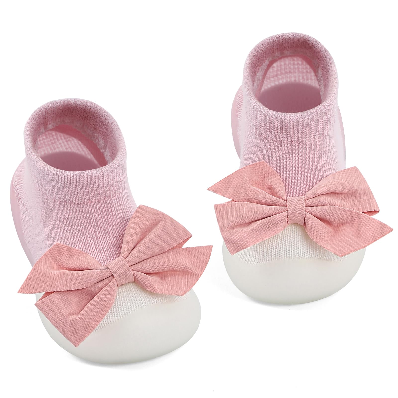 MK MATT KEELY Baby Girl Shoes with Bow Toddlers Sock Shoes Baby Barefoot Trainer