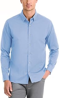 Van Heusen Classic Fit Stain Shield Never Tuck Stretch Solid Button Down Shirt for Men