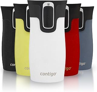 Contigo West Loop Mini Autoseal Travel Mug | Stainless Steel Thermal Mug | Vacuum Flask | Leakproof Tumbler | Coffee to go Mug with BPA Free Easy-Clean Lid | Salt | 300 ml