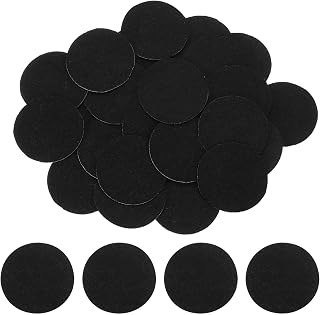 Generic 80pcs Round Felt Circles, 35mm (1-3/8") Black Non-woven Felt Fabric Stickers Self Adhesive Felt Pads Pre-Cut Felt Pads for Sewing Costumes Handcraft DIY Projects