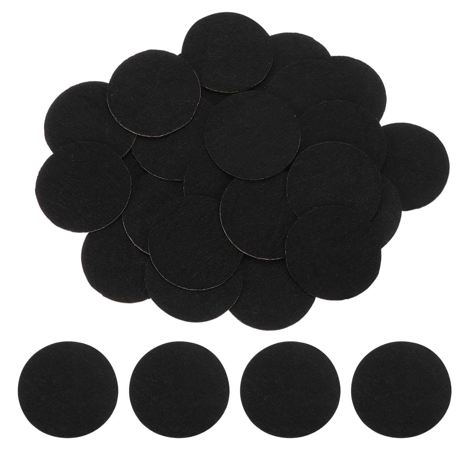 Generic 80pcs Round Felt Circles, 35mm (1-3/8") Black Non-woven Felt Fabric Stic