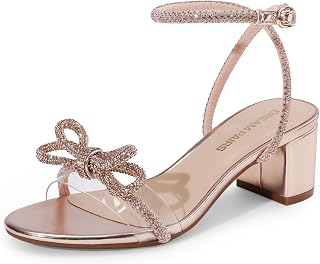 DREAM PAIRS Rhinestone Heeled Sandals