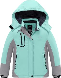 Wantdo Mountain Ski Jacket for Girls Waterproof Jacket