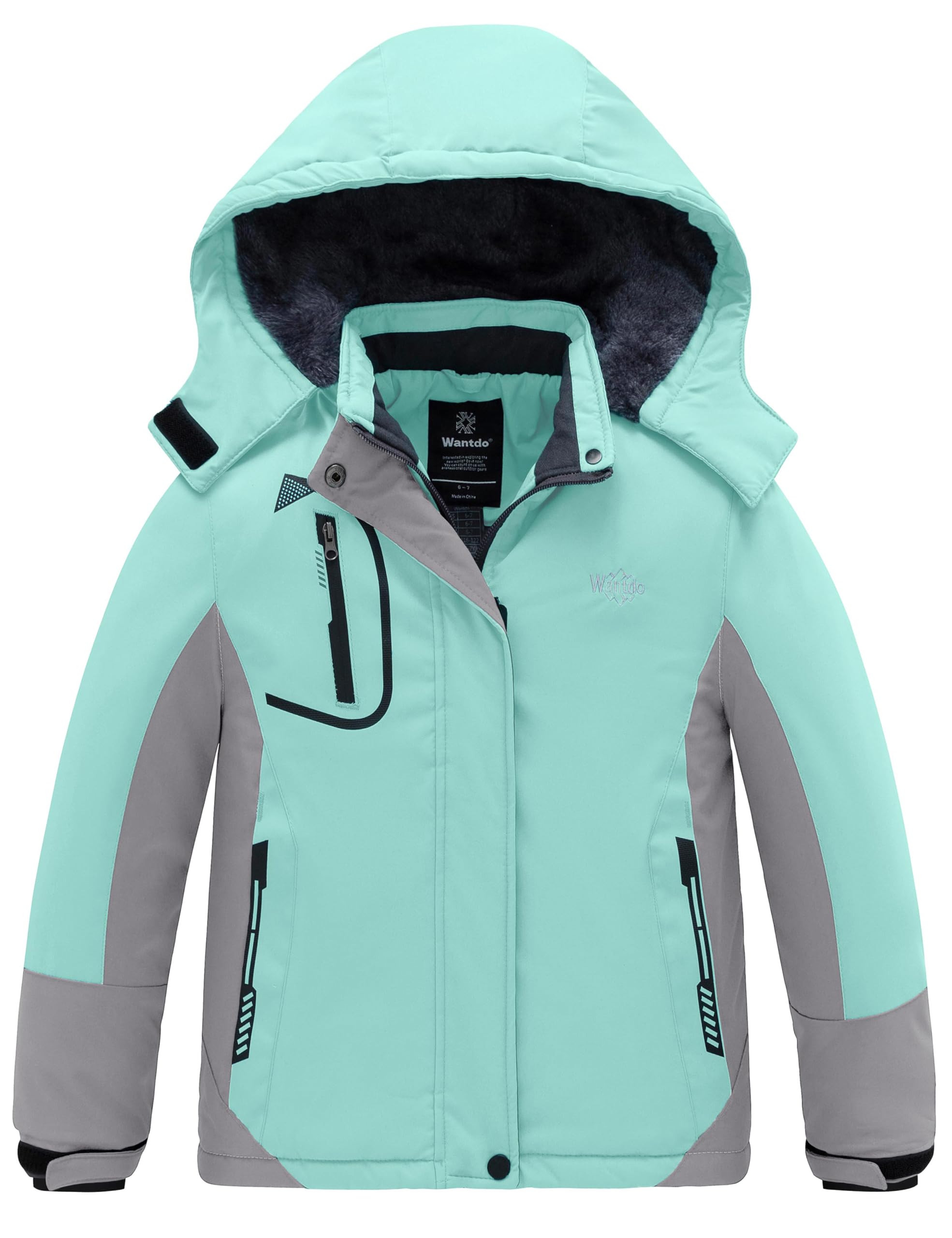 Wantdo Mountain Ski Jacket for Girls Waterproof Jacket